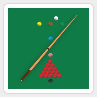 Snooker  design showing all the balls as they are on the table. Magnet